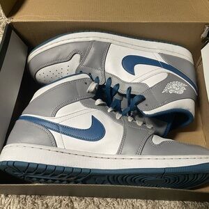 Men's Gray and Blue Sneakers